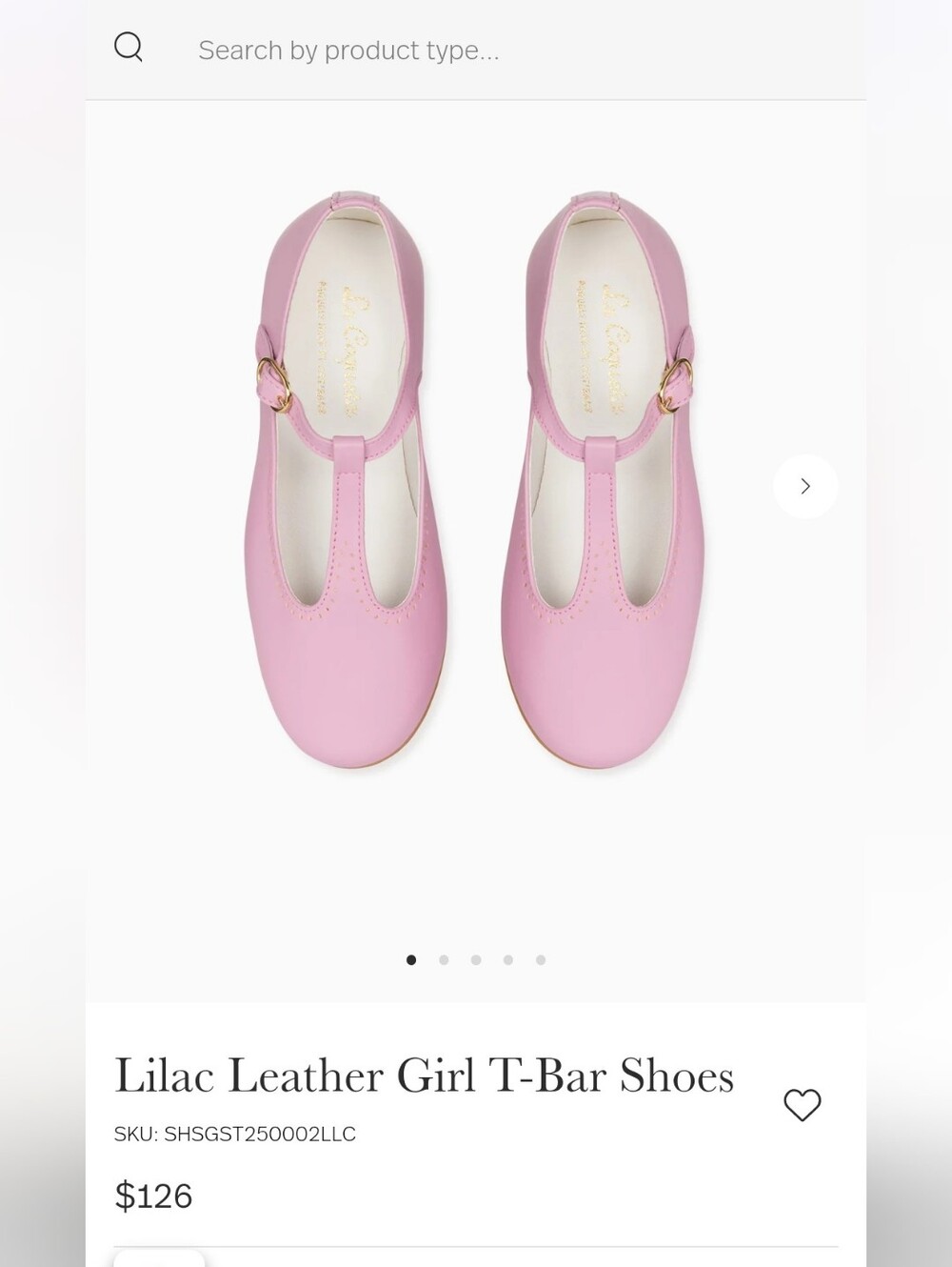 La Coqueta Lilac Leather Girl T-Bar Shoes